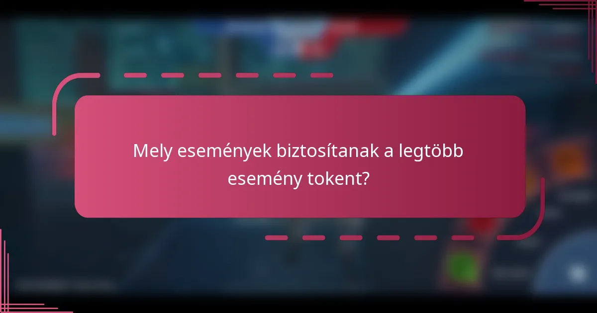 Mely események biztosítanak a legtöbb esemény tokent?