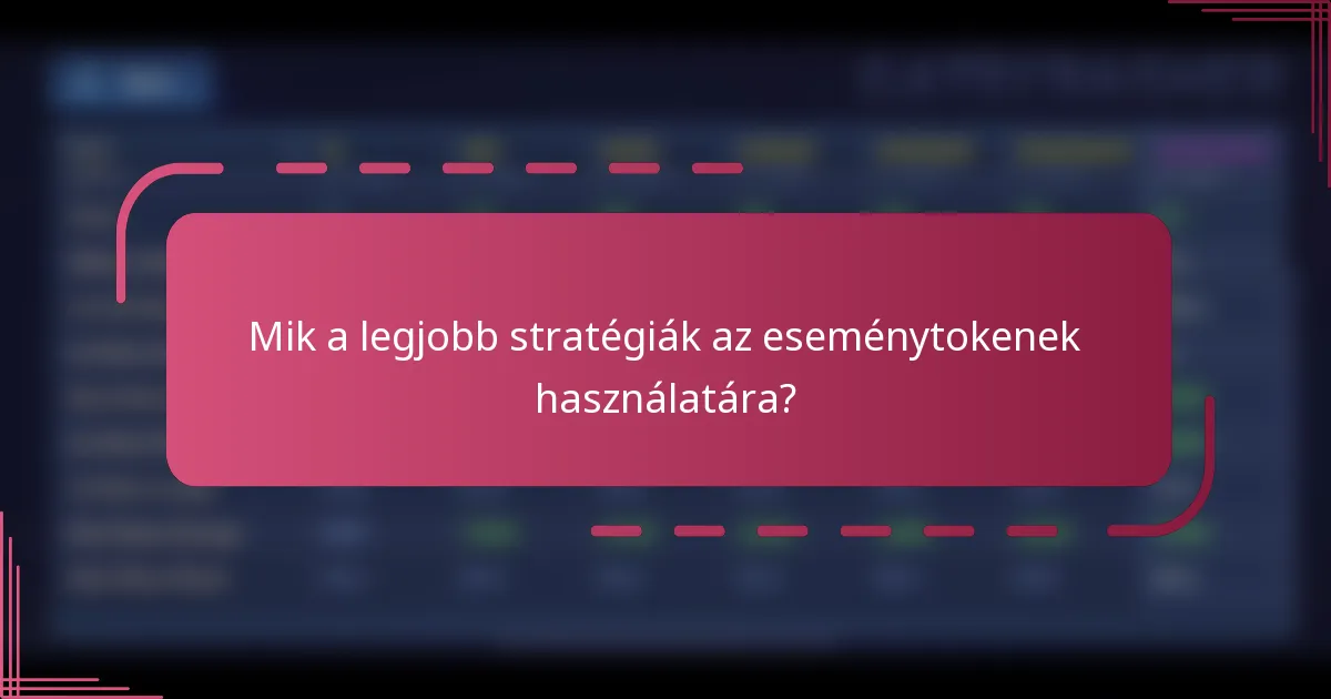 Mik a legjobb stratégiák az eseménytokenek használatára?